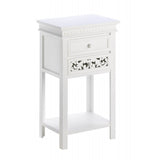 Fleur De Lis Double Drawer Side Table