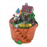 Terra Cotta Pot Gnome  Solar Statue