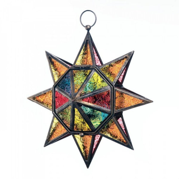 Multi Faceted Colorful Star Lantern