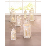 Large White Moroccan Lattice Lantern