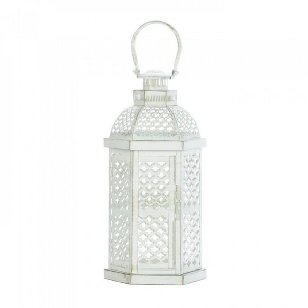 Large White Moroccan Glamour Lantern