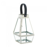 Faceted Faux Leather Strap Lantern