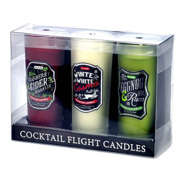 Holiday Cocktail Shotglass Candle Trio