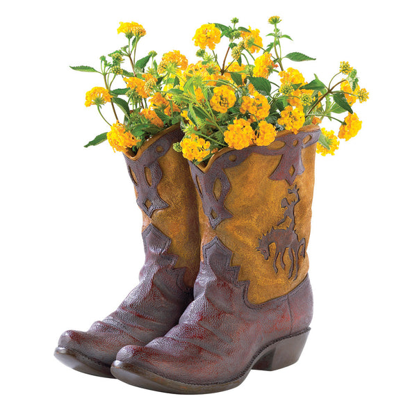 Cowboy Boots Garden Planter Pot