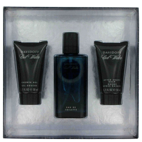 Cool Water By Davidoff Gift Set -- 2.5 Oz Eau De Toilette Spray + 1.7 Oz After Shave Balm + 1.7 Oz Shower Gel