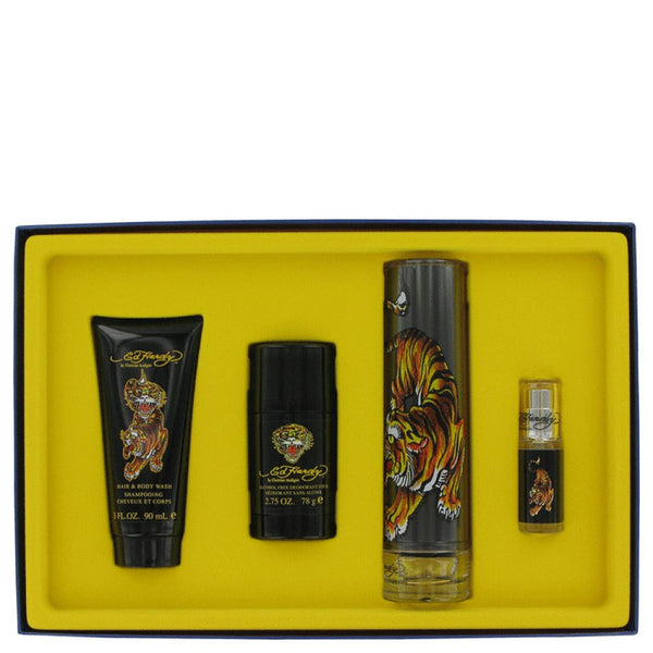 Ed Hardy By Christian Audigier Gift Set -- 3.4 Oz Eau Detoilette Spray + .25 Oz Mni Edt Spray + 3 Oz Shower Gel + 2.75 Oz Deodorant Stick