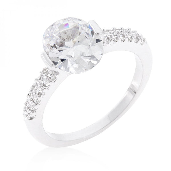 Clear Oval Cubic Zirconia Engagement Ring