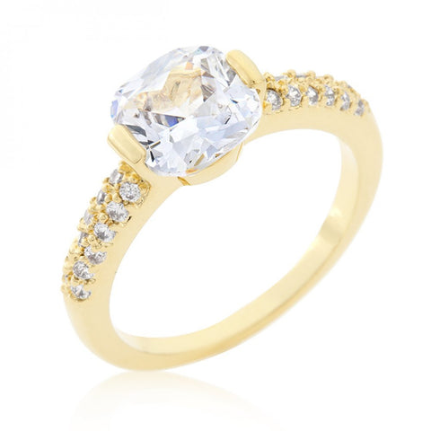 Clear Cushion Cut Cubic Zirconia Engagement Ring