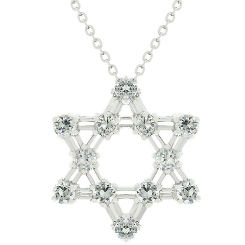 Cz Star Of David Pendant