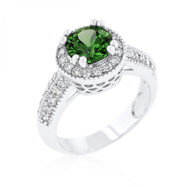 Emerald Halo Engagement Ring