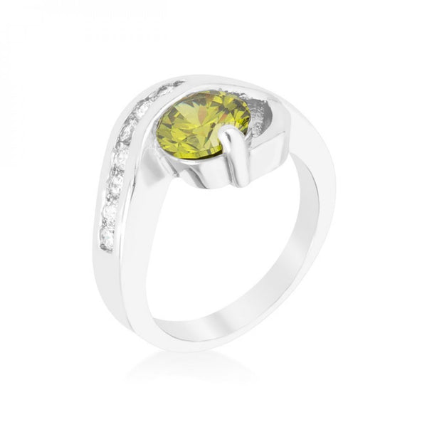 Olive Cubic Zirconia Twist Ring