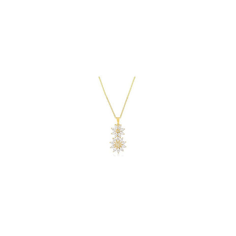 Goldtone Dual Floral Pendant