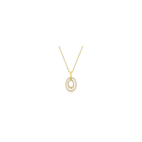 Golden Oval Cz Pendant