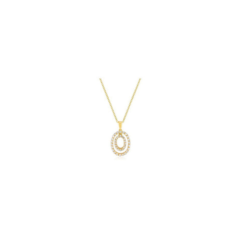 Golden Oval Cz Pendant