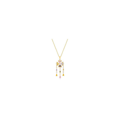 Goldtone Multi-color Dangle Pendant