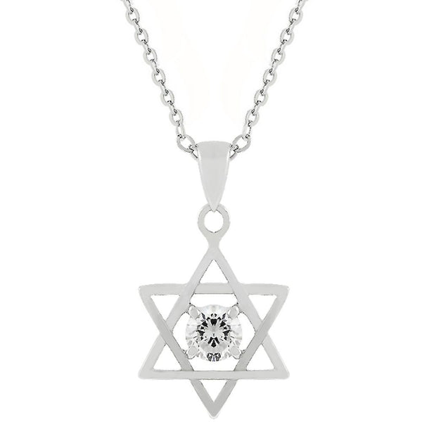 Star Of David Solitaire Pendant