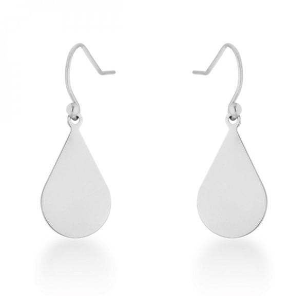 Karla Rhodium Stainless Steel Teardrop Earrings