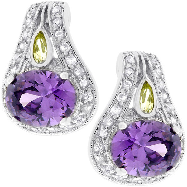 Majestic Amethyst Cz Earrings