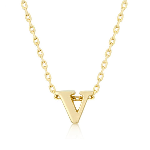 Golden Initial V Pendant