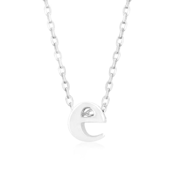 Silvertone Initial E Pendant