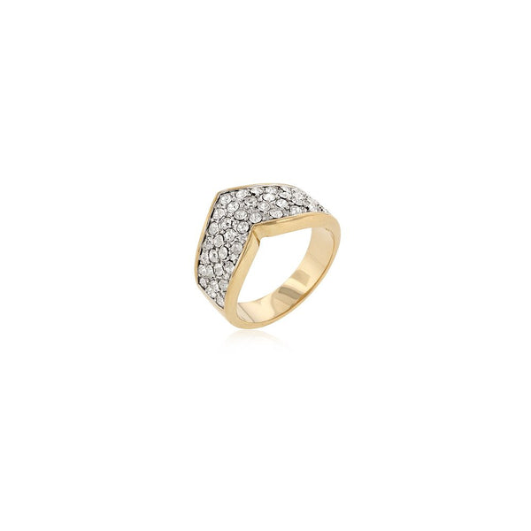 Chevron Pave Crystal Ring