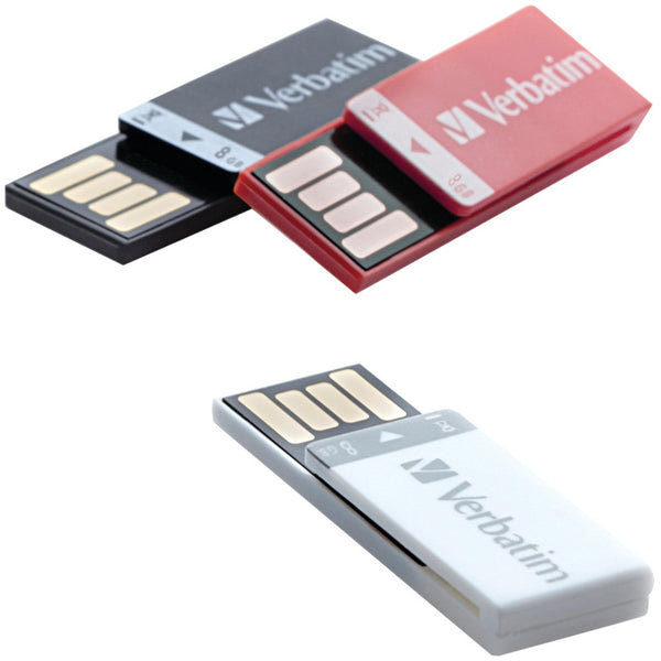 Verbatim 8gb Clip It Usb Drives 3 Pk