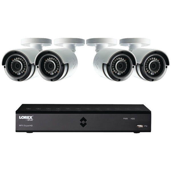 Lorex By Flir 8-channel Mpx 1080p Hd 1tb Dvr With 4 Weatherproof Ir Cameras