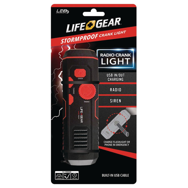 Life+gear 120-lumen Stormproof Usb Crank Flashlight & Radio